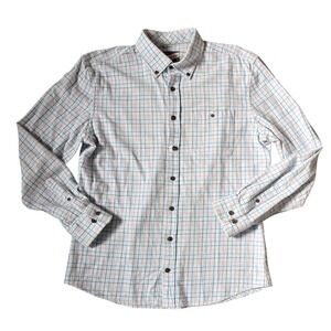 Johnnie O Butch Hangin Out Button Down Long Sleeve Plaid Cotton Shirt Men's Med